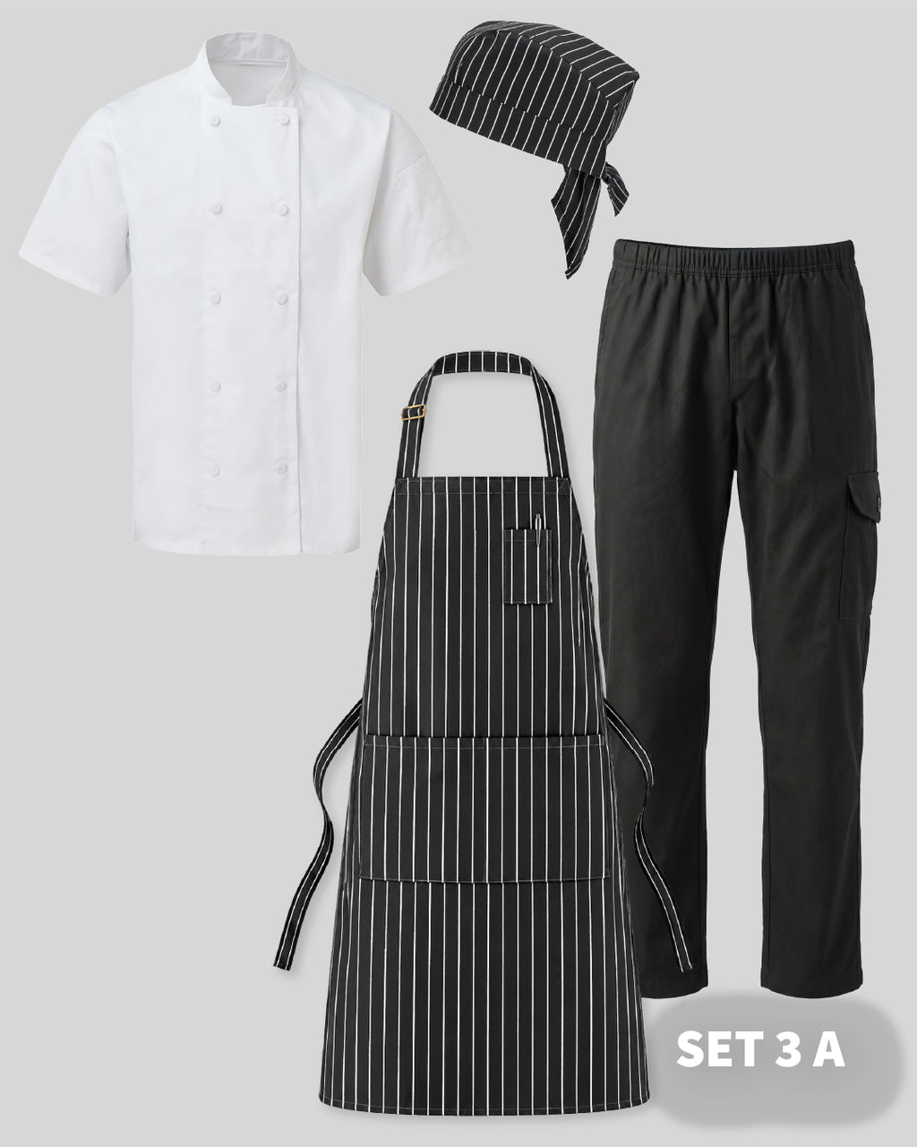 The Chef Collection kitchen uniform Set 3