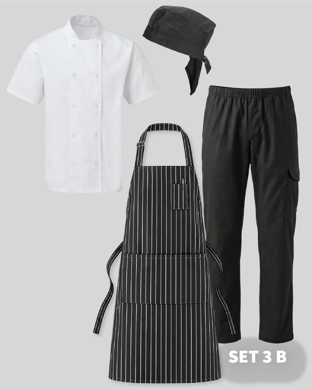 The Chef Collection kitchen uniform Set 3
