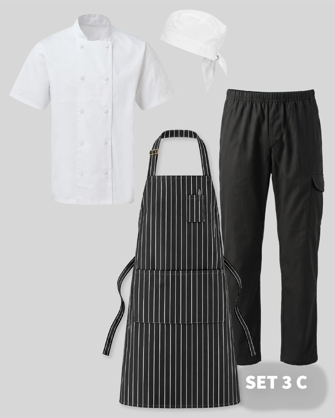 The Chef Collection kitchen uniform Set 3