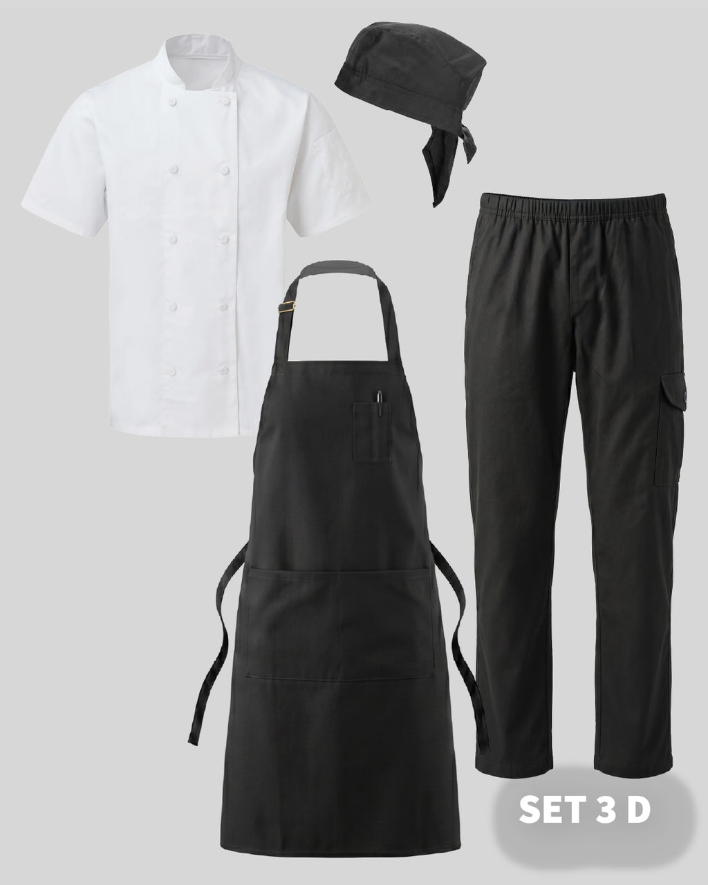 The Chef Collection kitchen uniform Set 3