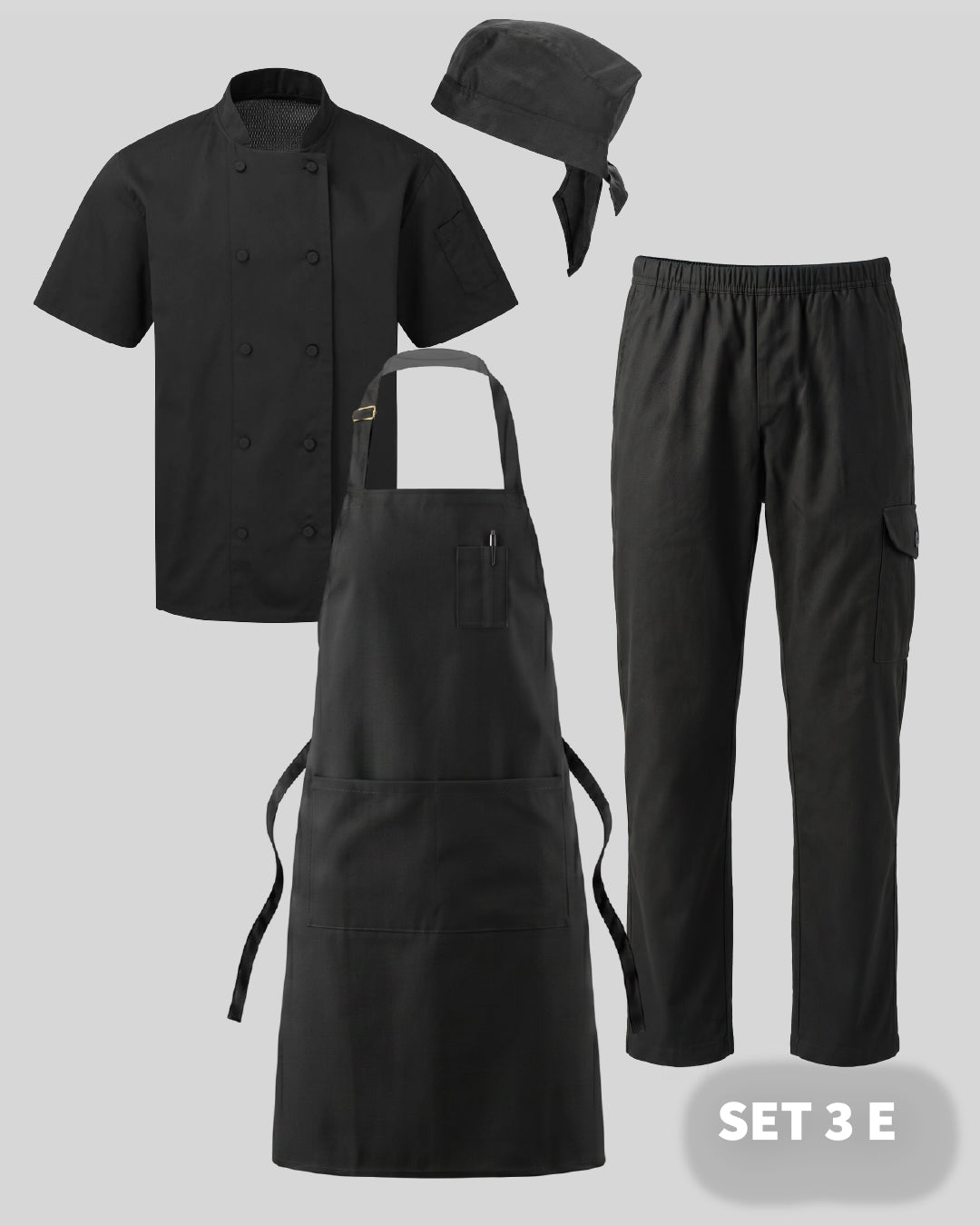 The Chef Collection kitchen uniform Set 3