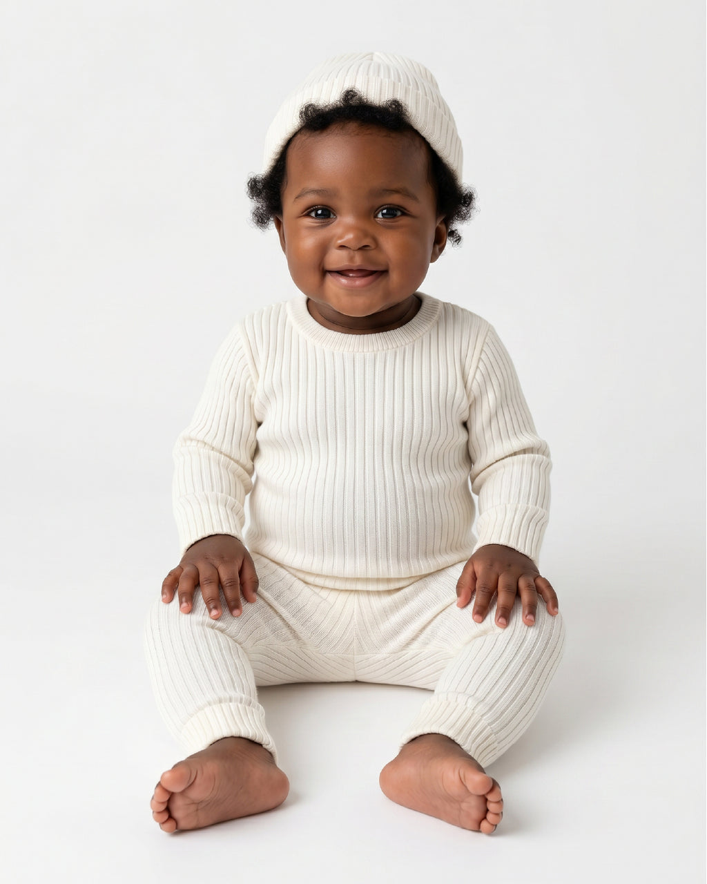Baby girl ribbed cotton tights