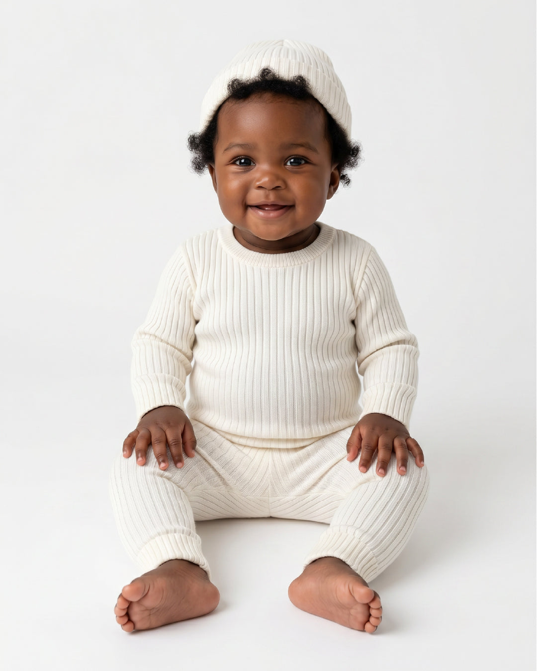 Baby girl ribbed cotton tights
