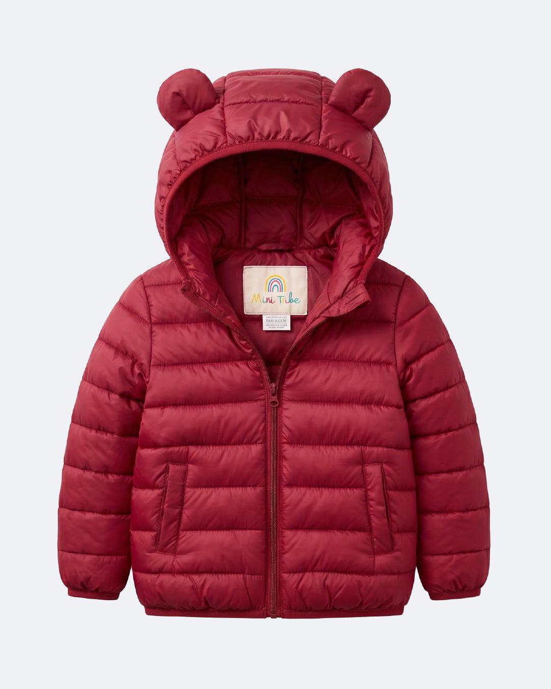 Unisex bear hood puffer jacket for kids