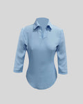 B010 - Classic collared v-neck blouse