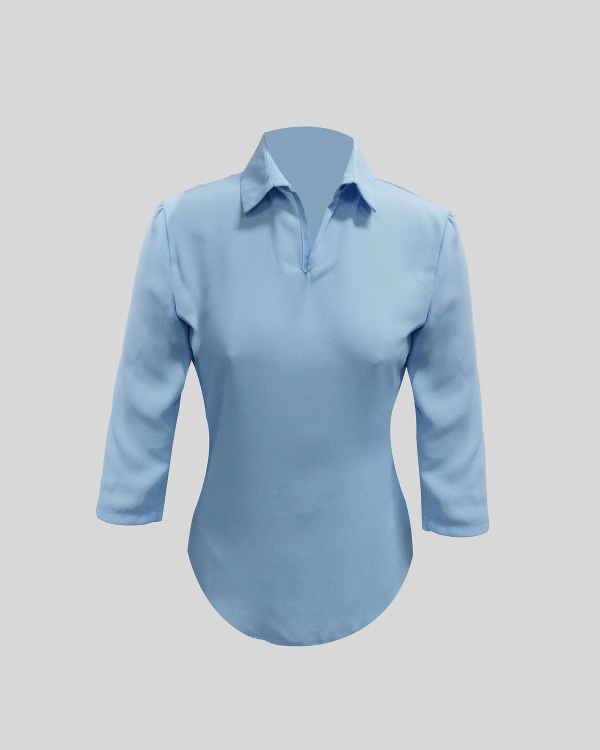 B010 - Classic collared v-neck blouse