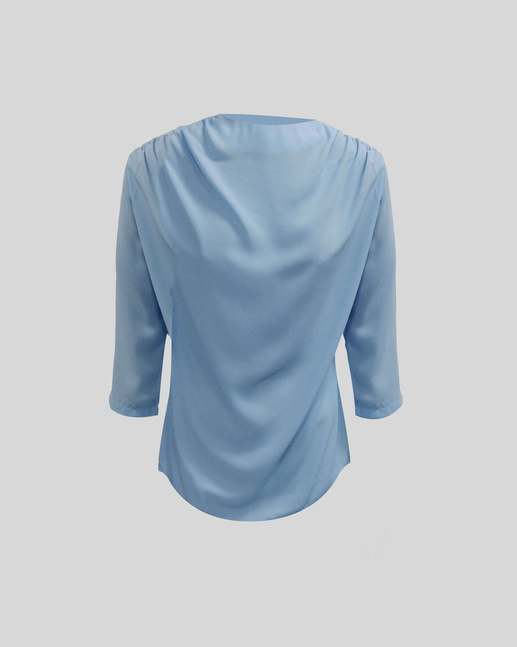 B005 - Draped shoulder blouse with ¾ sleeves
