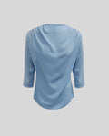 B005 - Draped shoulder blouse with ¾ sleeves