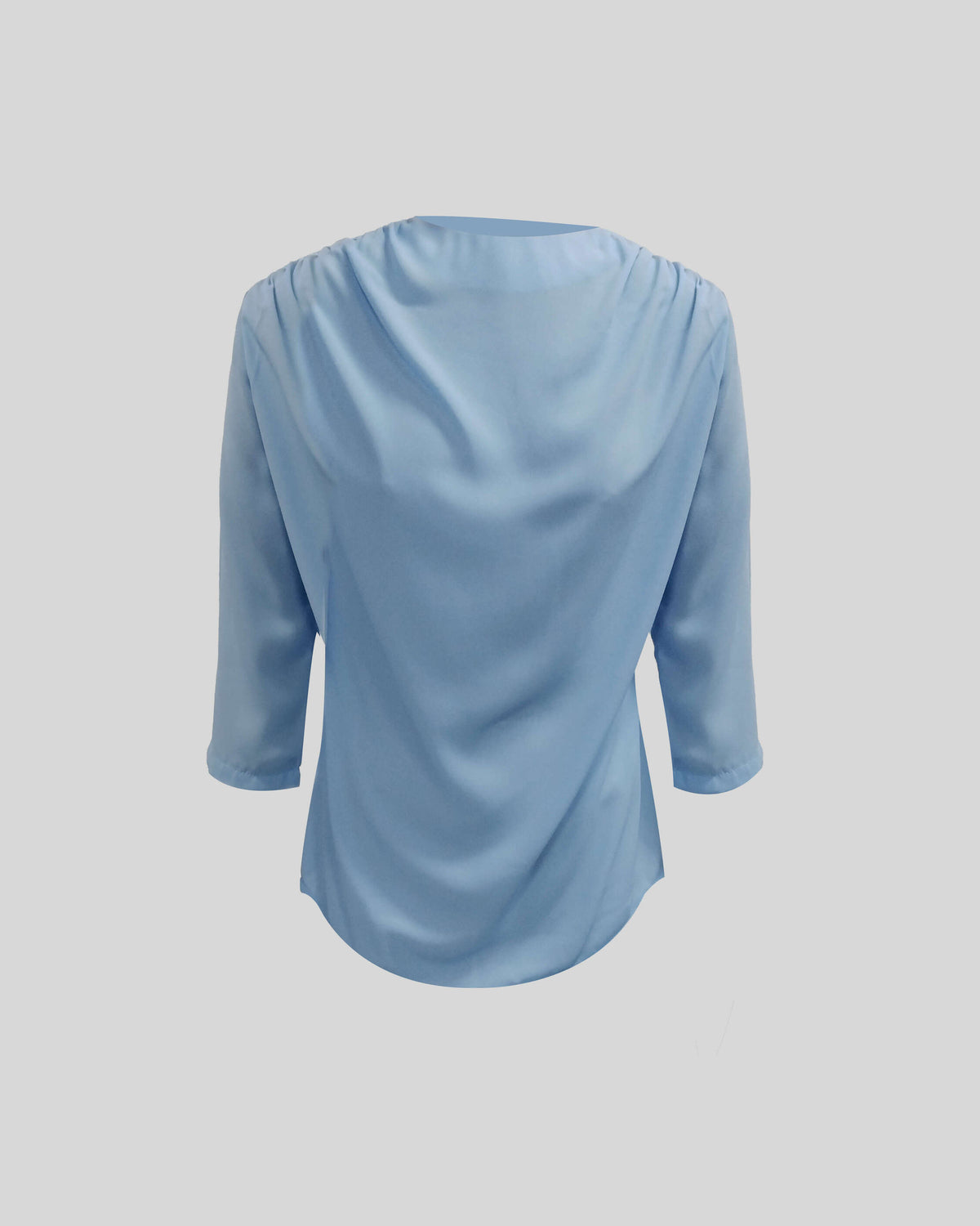 B005 - Draped shoulder blouse with ¾ sleeves