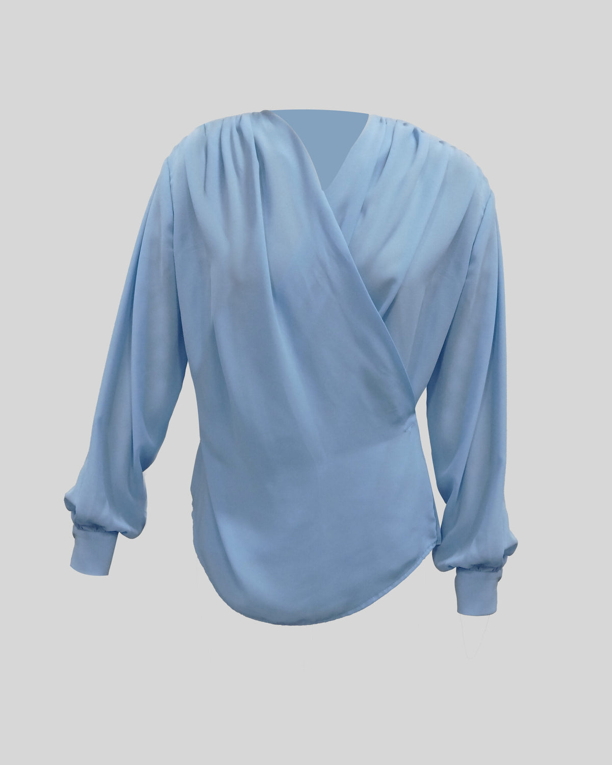 B008 - Wrap-front chiffon blouse