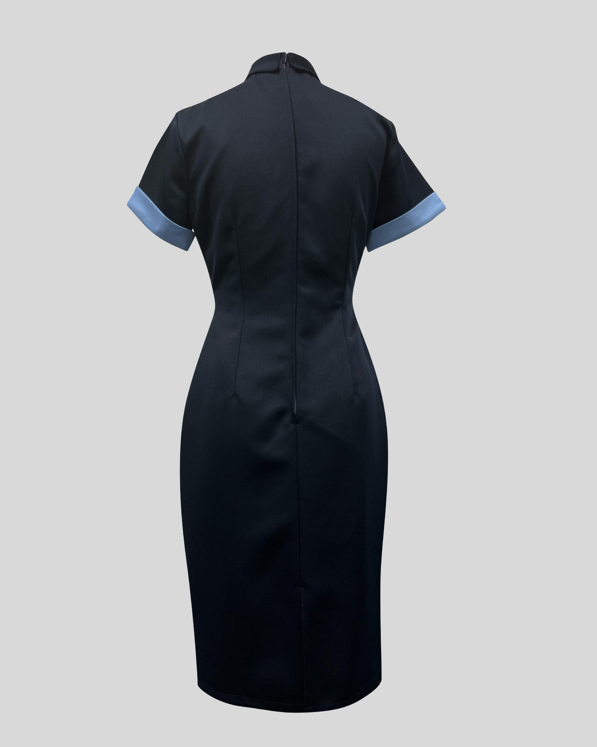 D008A - Short sleeve dress with built in tie-neck