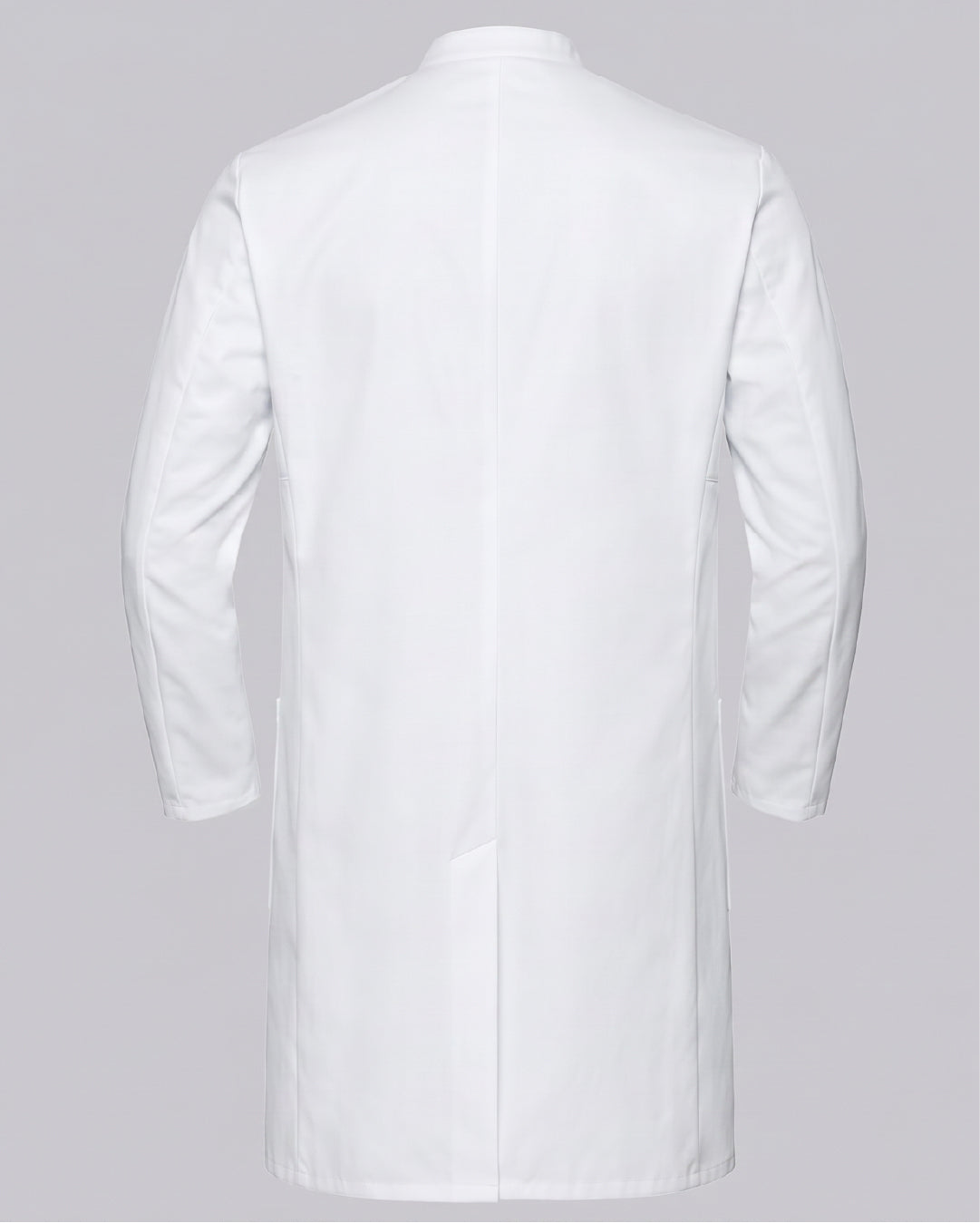 Modern mandarin collar lab coat