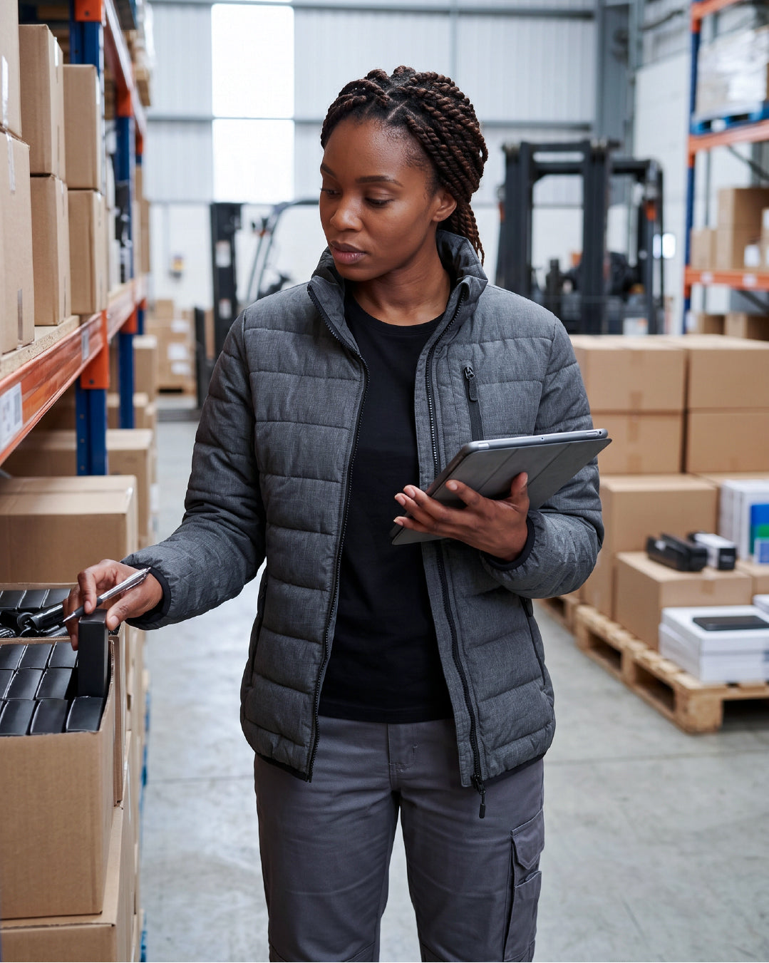 JKT009-M - Ladies quilted zip-up jacket